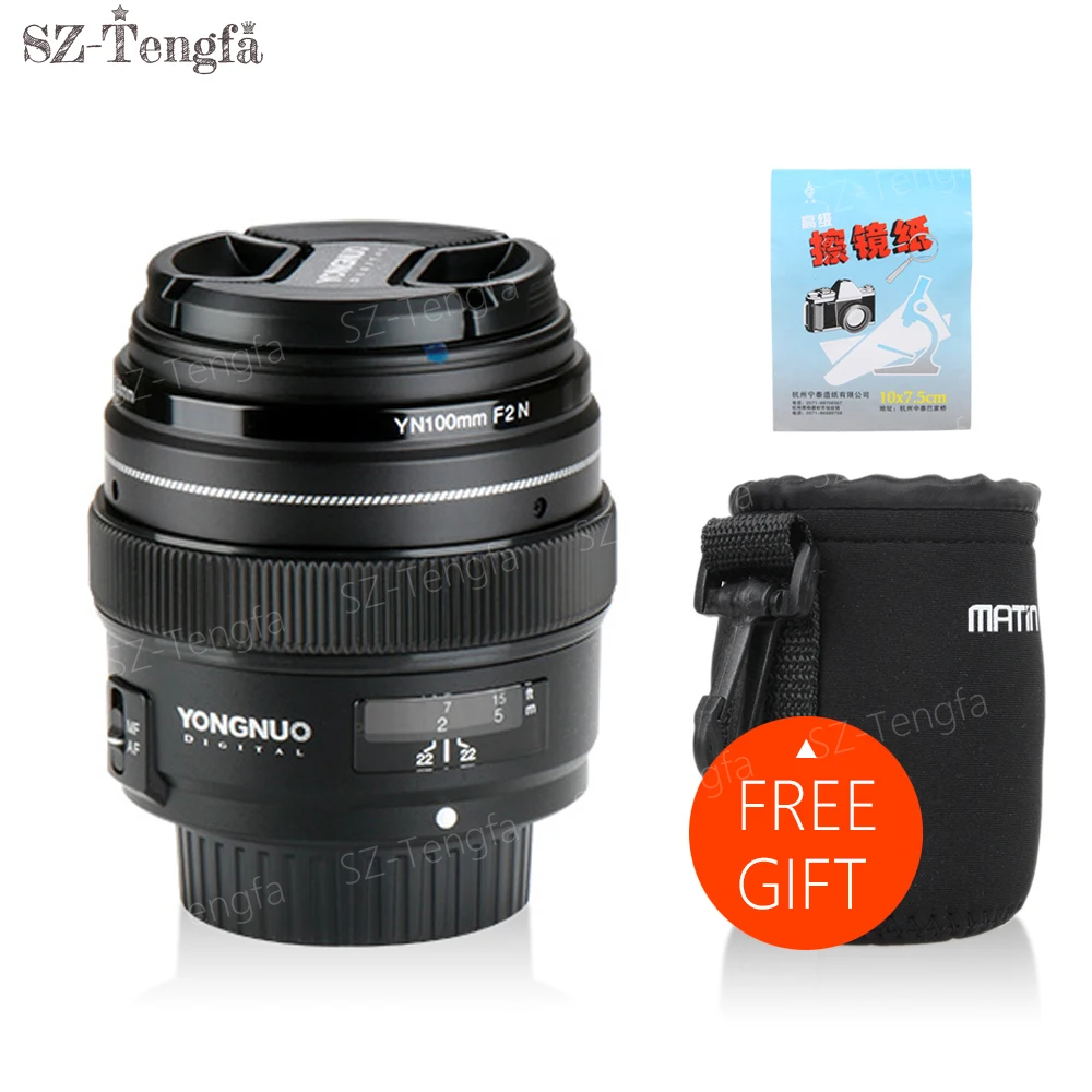 Yongnuo 100MM F2 Lens Large Aperture AF/MF Medium Telephoto Prime Lente ...