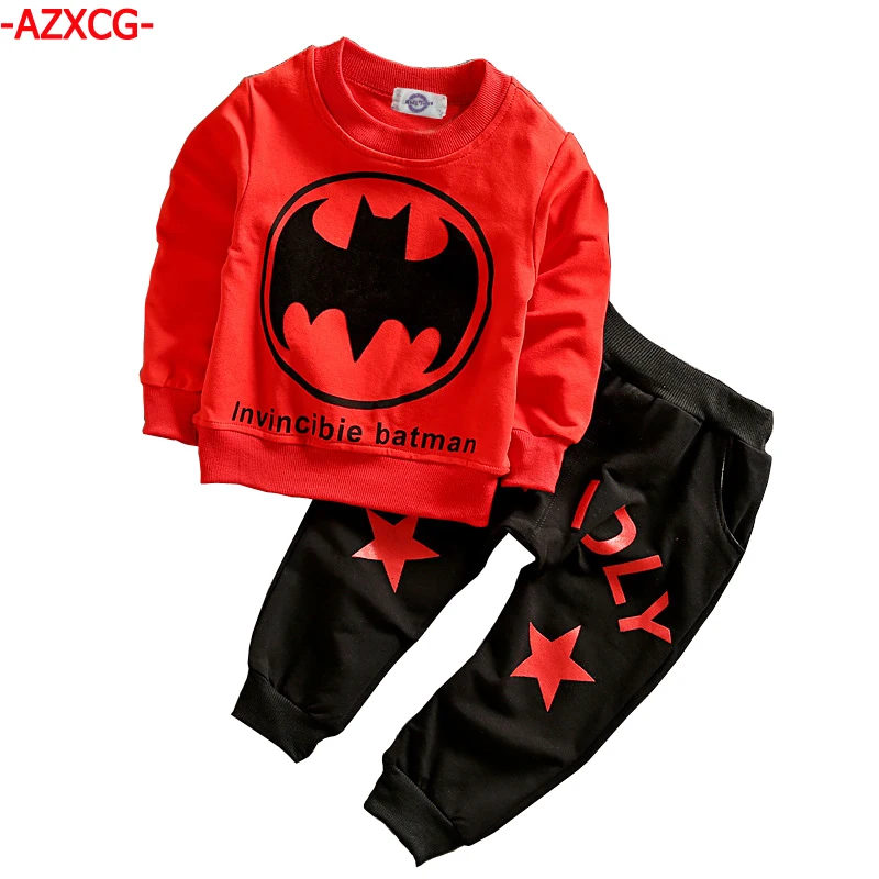 

Boys 1-4Years Clothing Set 2018 New Kids Batman Printed Clothes Sport Suit Boy Cotton Long Sleeve Sweatshirt +Pants Tracksuit