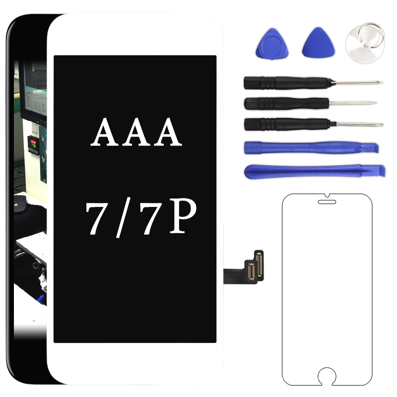 For iPhone 7 7P 8 8P LCD Screen Panel With 3D Touch Digitizer Assembly Phone Replacement Parts With Tempered Glass Repair Tool For iPhone 7 7P 8 8P LCD Screen Panel With 3D Touch Digitizer Assembly Phone Replacement Parts With Tempered Glass Repair Tool
