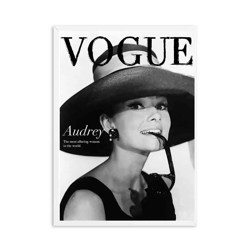 Куадрос украшение Vogue Хепберн плакаты и принты на холсте Живопись Мода рисунок стены Искусство Печать картины для гостиной - Цвет: A