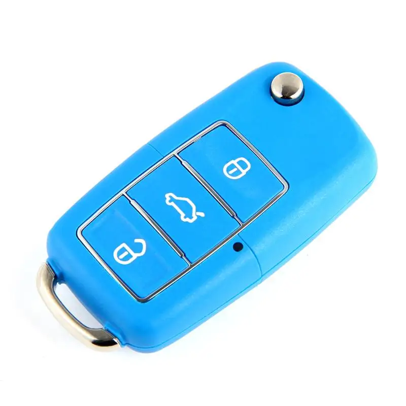 3 Buttons Remote Key Fob Case For Volkswagen Bora Beetle Golf Polo Passat Skoda Blue