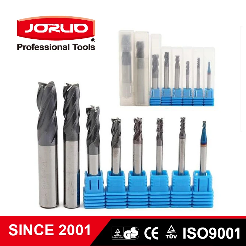 

8pcs 4 Flutes Carbide End Mill Set Tungsten Steel Milling Cutter Tool Hardness CNC 2-12mm Dia.