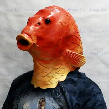 

2013 The highest selling Adult Size Realistic Dress Latex Nice Goldfish Mask DIY Chrismas Gift