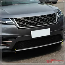 For High equipped! Exterior Car styling Steel Matte Front Bumper Plate Cover Trim 1* For Land Rover Range Rover Velar 2017 2018