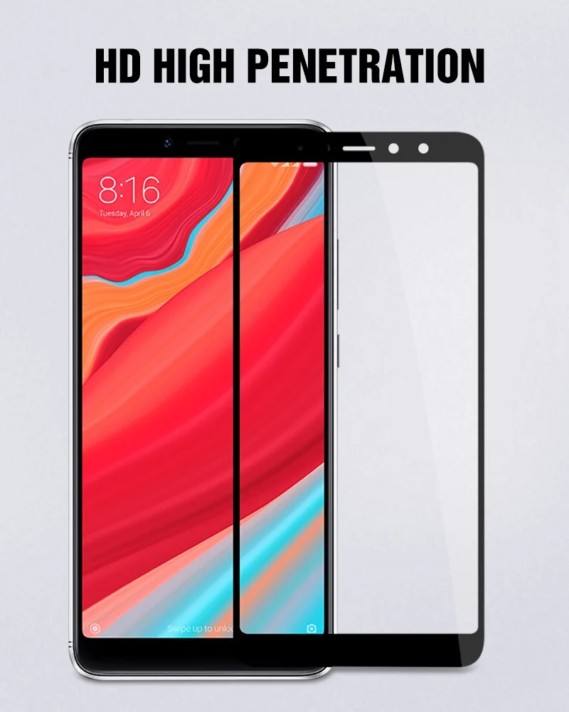 TOMKAS For Xiaomi Redmi S2 Tempered glass Screen protector Scratch Proof For Xiaomi Redmi 6X A2 Mi Mix 2S Protection Glass