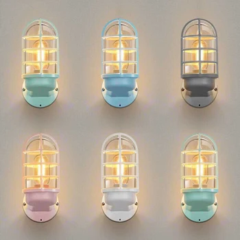 

Modern E27 LED Wall Lamp,Candy Macaron Colorful Iron Lampshade Water Pipe Wall Sconce Light Fixture for Living Room Bedroom Art