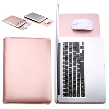 

Fashion Laptop Sleeve Leather Bag Mouse Pad Pouch Notebook Case For Macbook Air 11 13 15 inch Pro 13.3 15 15.6 Tablet PC