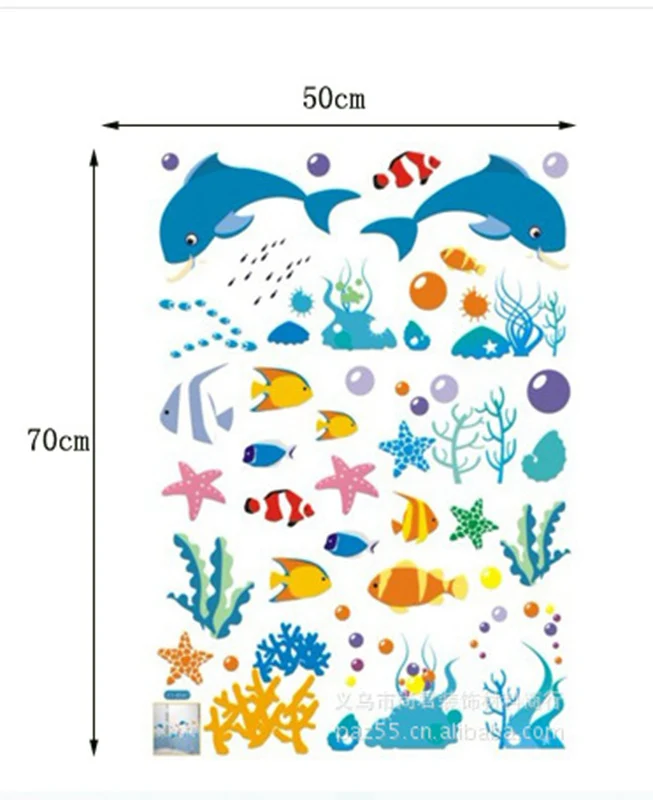 Zs наклейка Дельфин Рыба Морской мир настенные наклейки океан рыба плитка для душа наклейка s в ванной на ванна бассейн - Цвет: xy8047