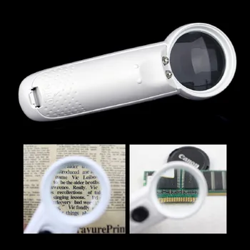 

New Arrival Professional 37mm Diameter 15X Magnifier Portable Pocket Handheld Glass Loupe Magnifying Tool With 2 LED Light Lamps