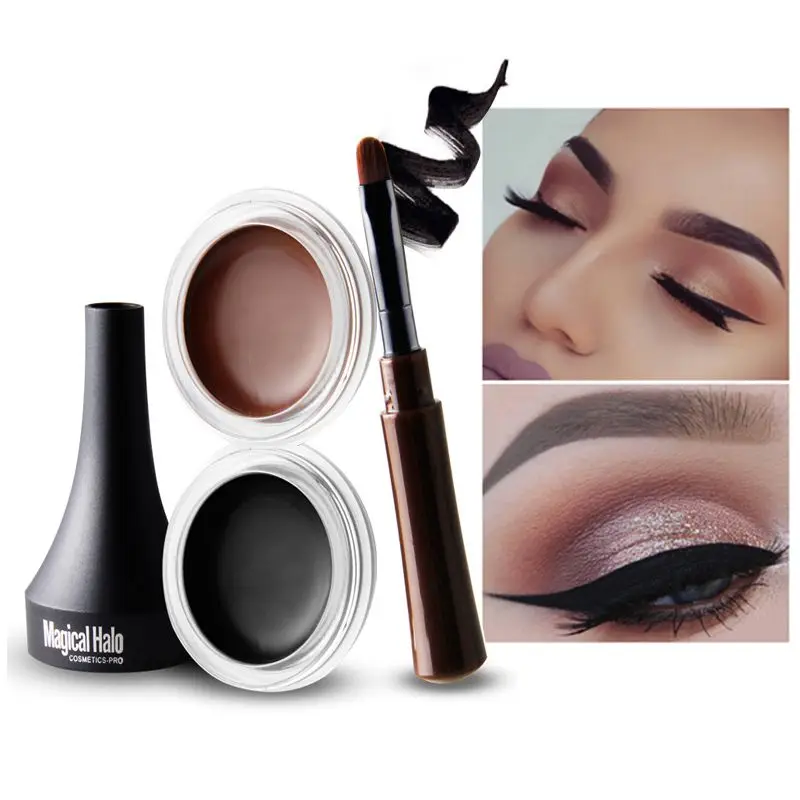 Подводка для глаз крем-Кет с кисточкой водонепроницаемый макияж быстросохнущая профессиональная косметическая подводка для глаз