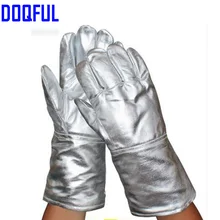 Теплоизоляция 1000 градусов Алюминий Фольга Прихватки для мангала высокое Температура рабочих Термальность излучения перчатки Пожарная безопасность