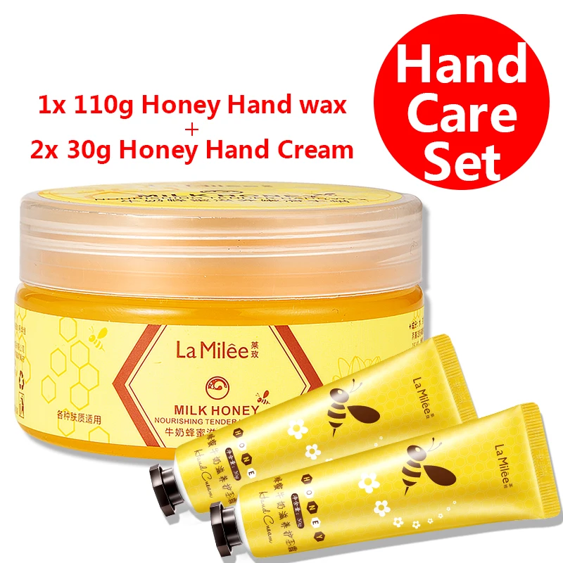 LAMILEE Milk Honey Hand Wax Hand Cream Moisturizing Whitening Exfoliating Calluses Hand Film Hand Care Set