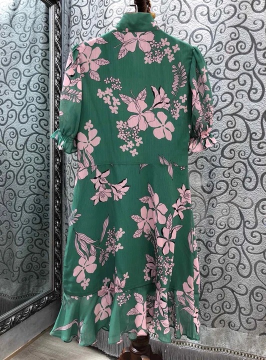 Подиумное платье, летнее модное шелковое платье высокого качества, женское элегантное платье-туника с цветочным принтом и пуговицами, повседневное зеленое платье