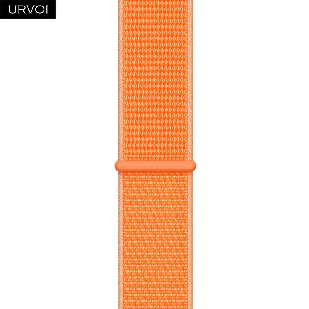 Спортивный ремешок URVOI для apple watch, серия 5, 4, 3, ремешок для iwatch, воздухопроницаемый, застежка-крючок, тканый нейлон, 40 мм, 44 мм - Цвет ремешка: Papaya
