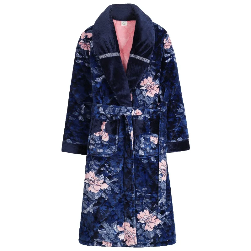 Full Length Ladies Fleece Dressing Gown Womens Dressing Gowns Winter