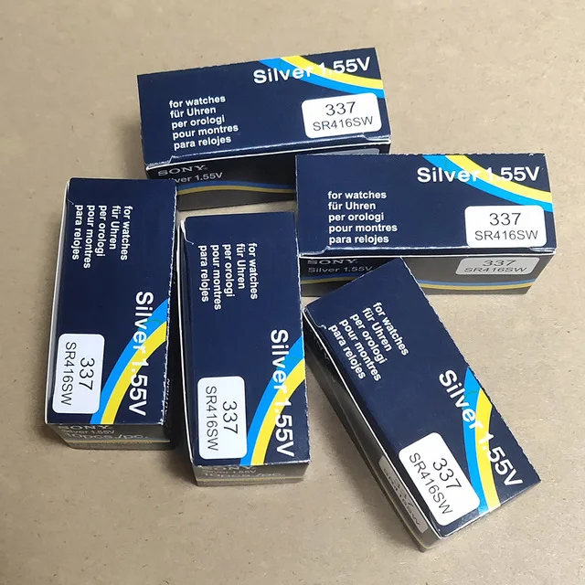 

200pcs earpiece 337 battery SR416SW button cell batteries 1.55V coin Silver Oxide battery 623 D337 V337 SP337