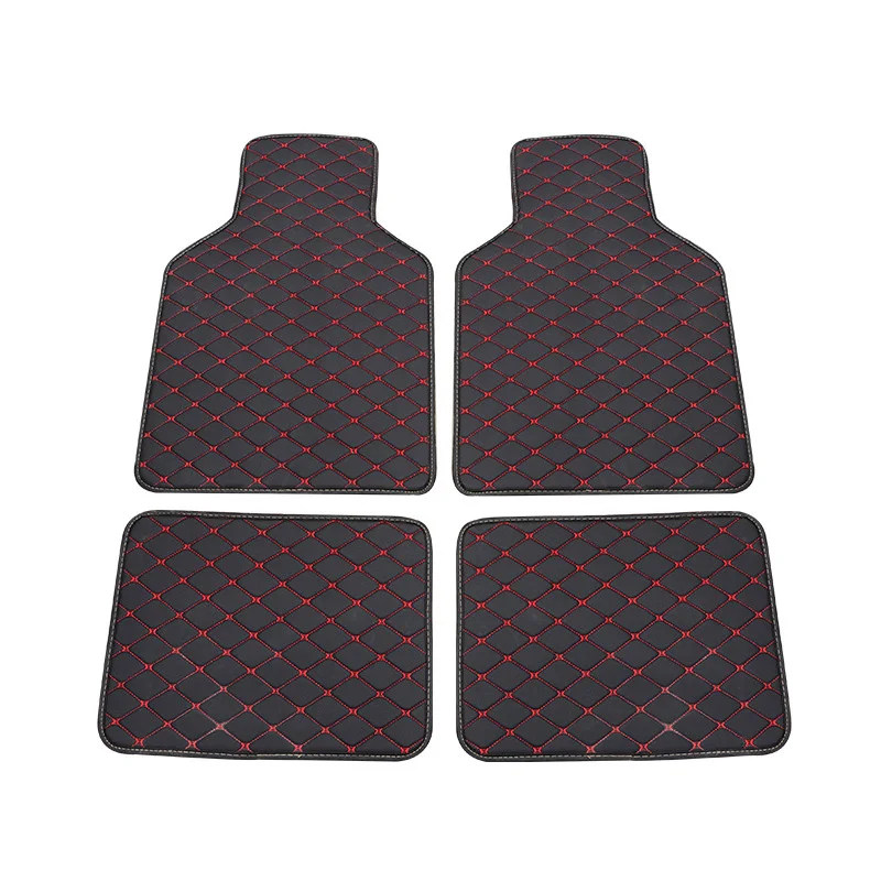 Пылезащитные кожаные автомобильные коврики для Nissan Armada Altima Dualis Fuga Juke Versa GTR 350Z 307Z Sunny Teana Titan Qashqai X-Trail - Название цвета: black red