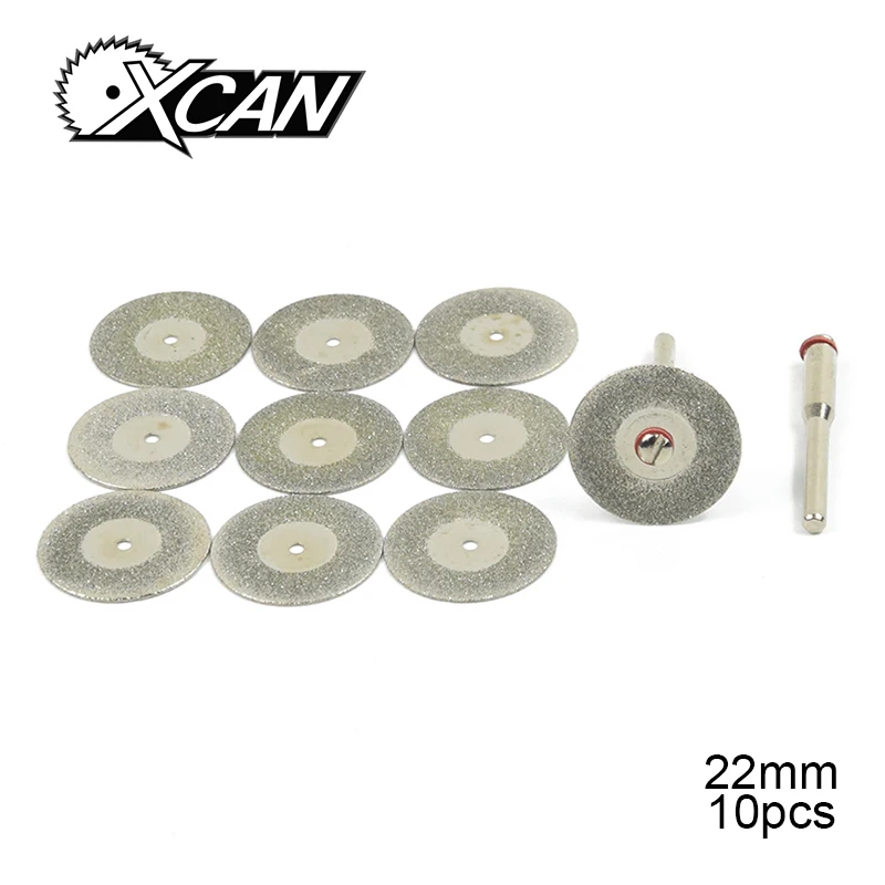 

10pcs blades+2pcs rod Diamond Abrasive Disc 22mm with holes Dremel Tool Rotary Accessory Cutting Blades