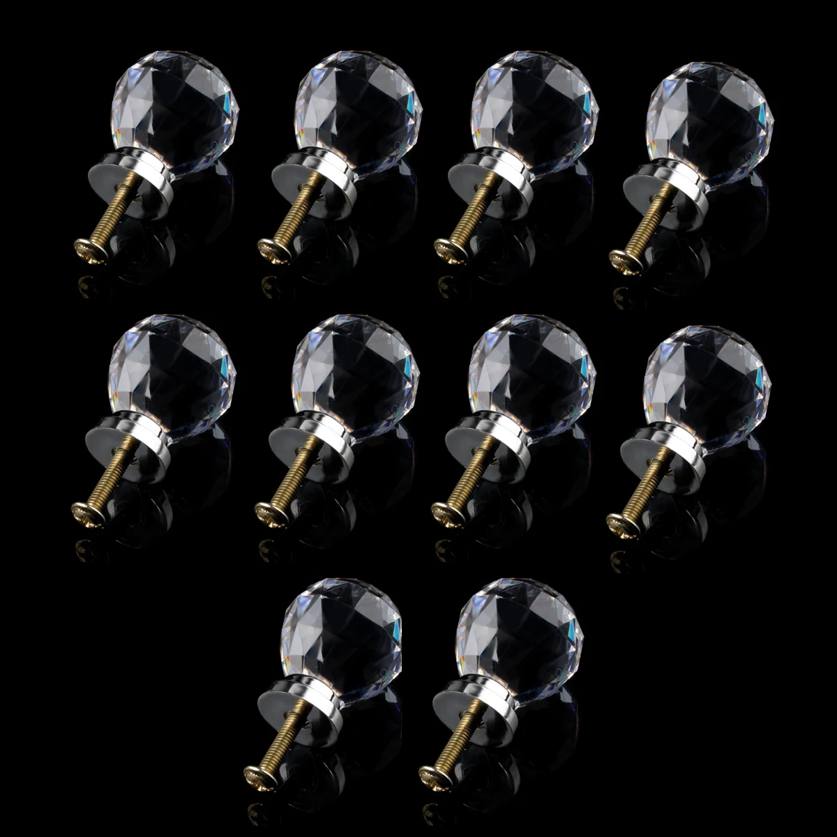 10 Pcs 20mm Glass Cabinet Knobs Drawer Pull Furniture Handle