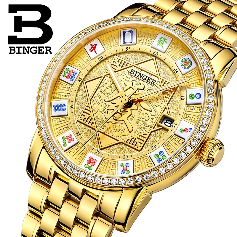  Switzerland BINGER Mens Watches Brand Luxury Watch Automatic Mechanical Men Watch Sapphire Wrist Wa