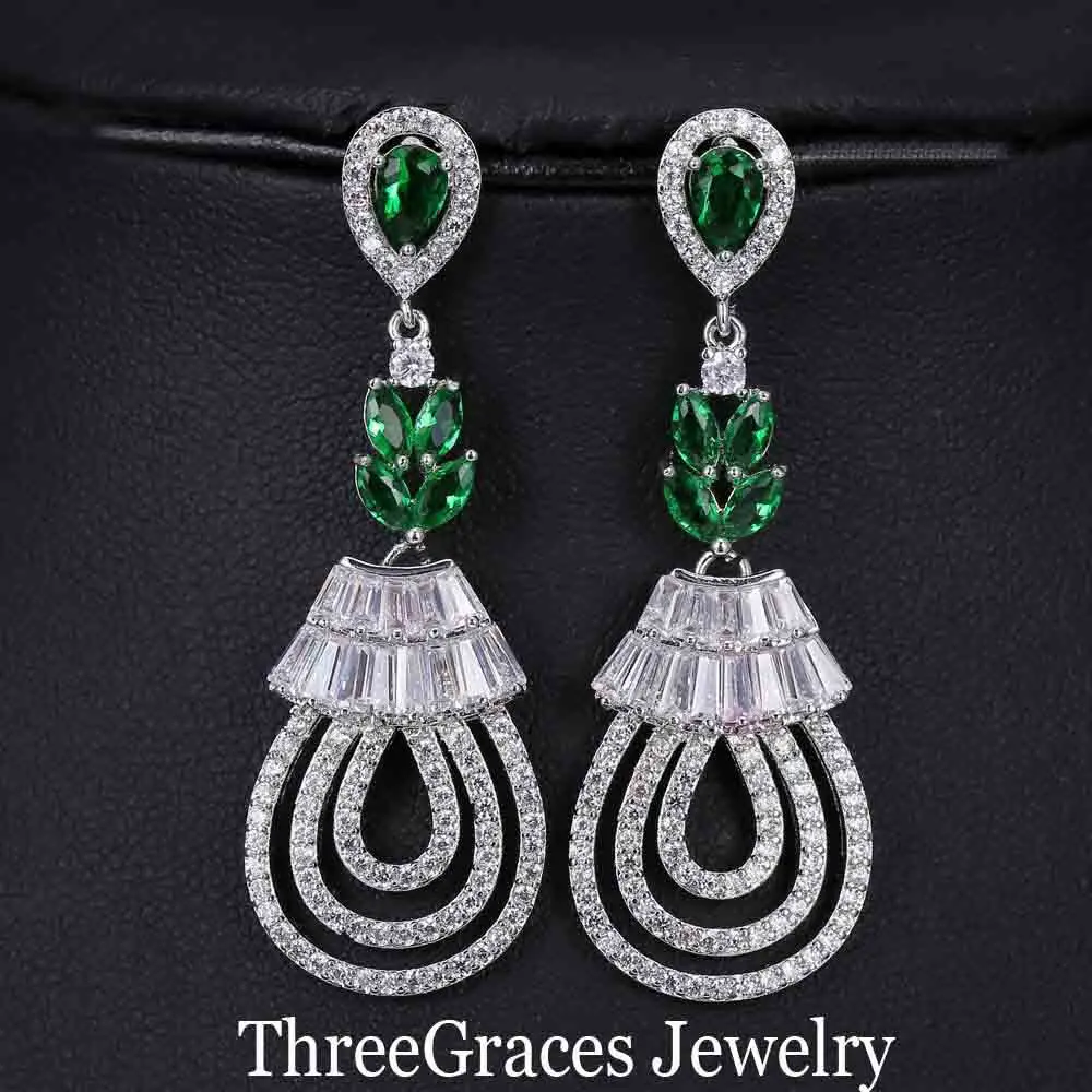 Luxury Bridal Jewelry Accessories Silver Plated Women Long Wedding Luxury Bridal Jewelry Accessories Silver Plated Women Long Wedding Earrings With Cubic Zirconia Diamond Er148 In Drop From On