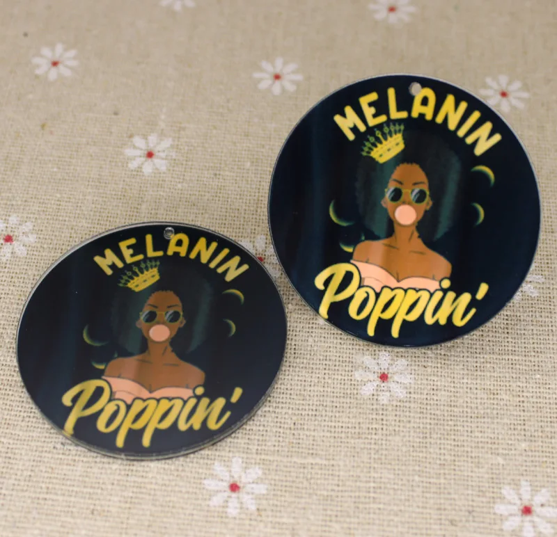 Меланин Poppin серьги королевы в африканском стиле 2 сторонний логотип