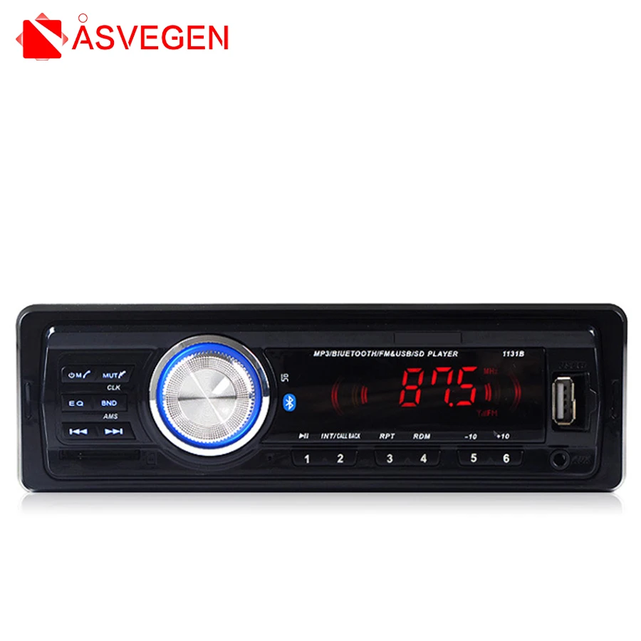 Asvegen автомобильный Радио плеер 12 в стерео Mp3 музыкальный Авто аудио SD/MMC карта USB AUX