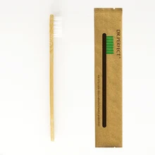 Белый Цвет цельнокроеное платье дополнительный тонкий Средства ухода за кожей шеи Bamboo Зубная щётка дерева Новинка бамбука мягкой щетиной головчатого деревянной ручкой