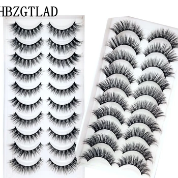 100% 진짜 밍크 속눈썹, 3D 자연스러운 인조 속눈썹, 부드러운 속눈썹 연장 메이크업 키트, 38 가지 스타일, 10 쌍