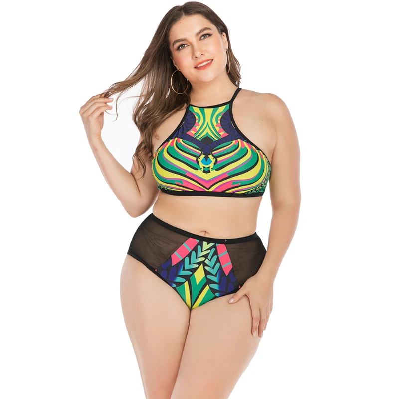

Plus size Swimwear 2 Piece Woman Set Tankini 2019 Biquine Set Monokini Bath Swimsuit Beach wear Swimming suit Women Bikini Style