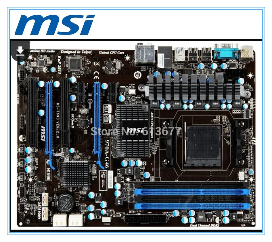 MSI 970A-G46 оригинальная материнская плата DDR3 Socket AM3/AM3+ USB3. 970 настольная материнская плата в продаже