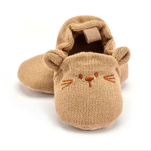 Image Baby Shoes Baby Boy Girl Knitted Crib Shoes Infant Toddler Newborn Cartoon Elastic First Walkers Soft Slipper Toddler Shoes 0 18