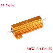 RX24 50 Вт металлический корпус алюминиевый Золотой резистор 1K 500R 300R 200R 150R 100R 50R 30R 20R 15R 10R 8R 6R 4R 2.5R 1.5R 1R 0.5R 0.1R