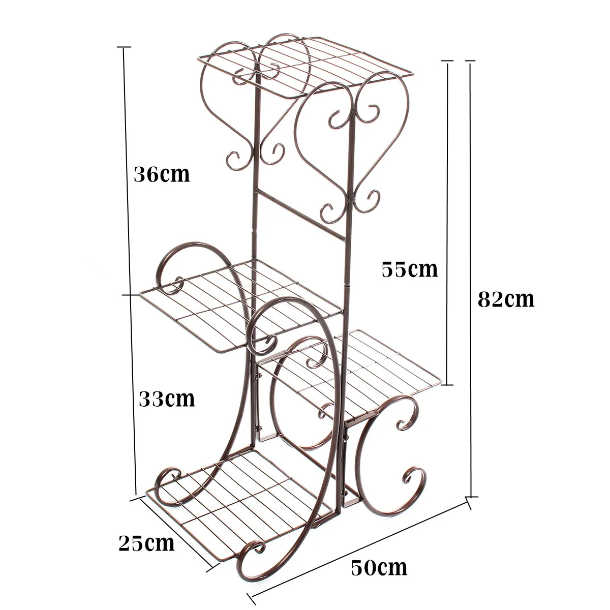 4 ярусная простая металлическая подставка для растений, держатель для полки для дома, помещения, улицы, офиса, декор для сада, балкона, цветочный горшок, стеллаж для хранения