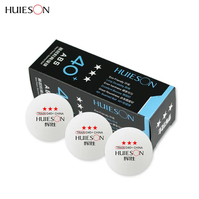 

3pcs/box Huieson New Material ABS Professional Plastic Ping Pong Ball 40+mm 3 Star Table Tennis Balls Table Tennis Accessories