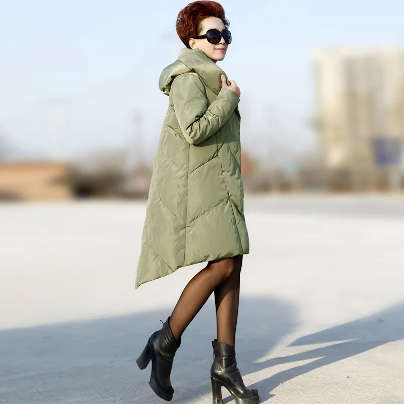 Army Green Winter Jacket Women Korean Big Size Warm Ultra Light Women