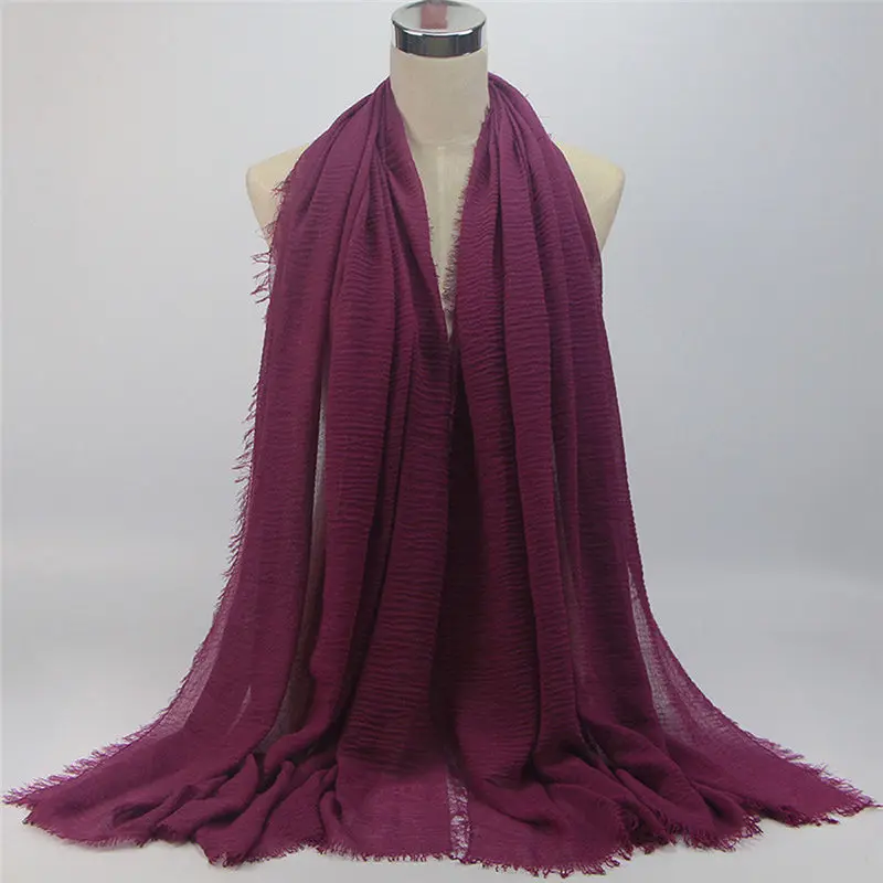  Premium Viscose Maxi Crinkle Cloud Hijab Scarf Shawl Soft Islam Muslim women's scarves handkerchief hijab scarf 40FE2807