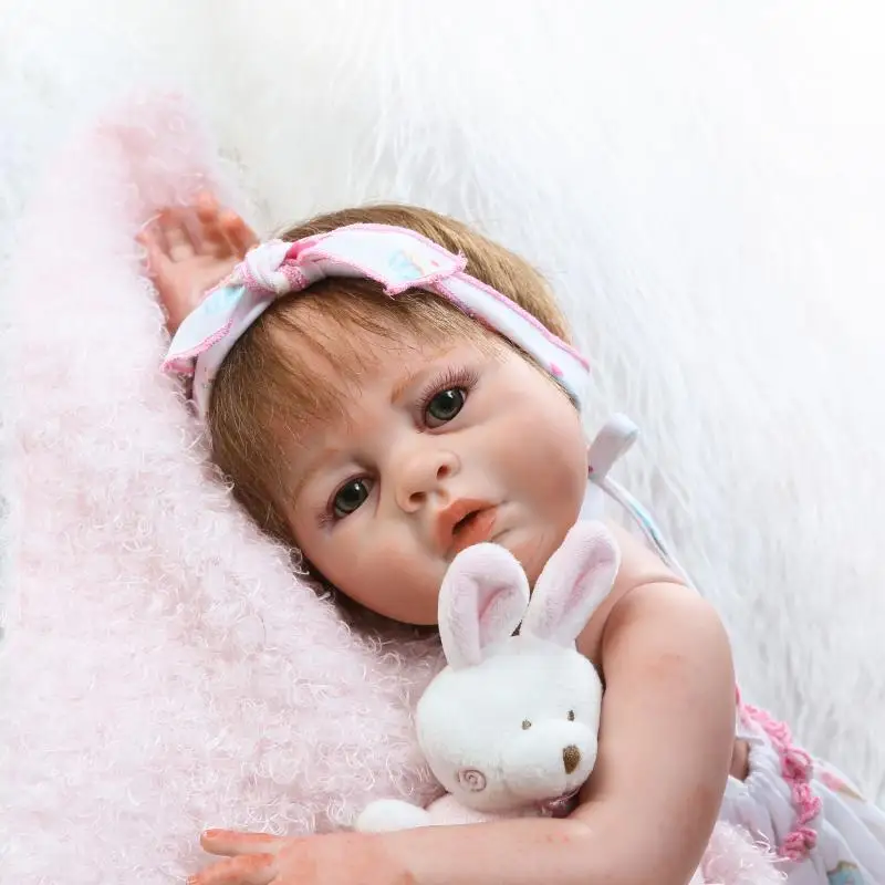 

New Arrival NPK Bebe Reborn Baby Dolls 20 inch simulation Little cute Girl Babies boneca toys bath dolls Costume model