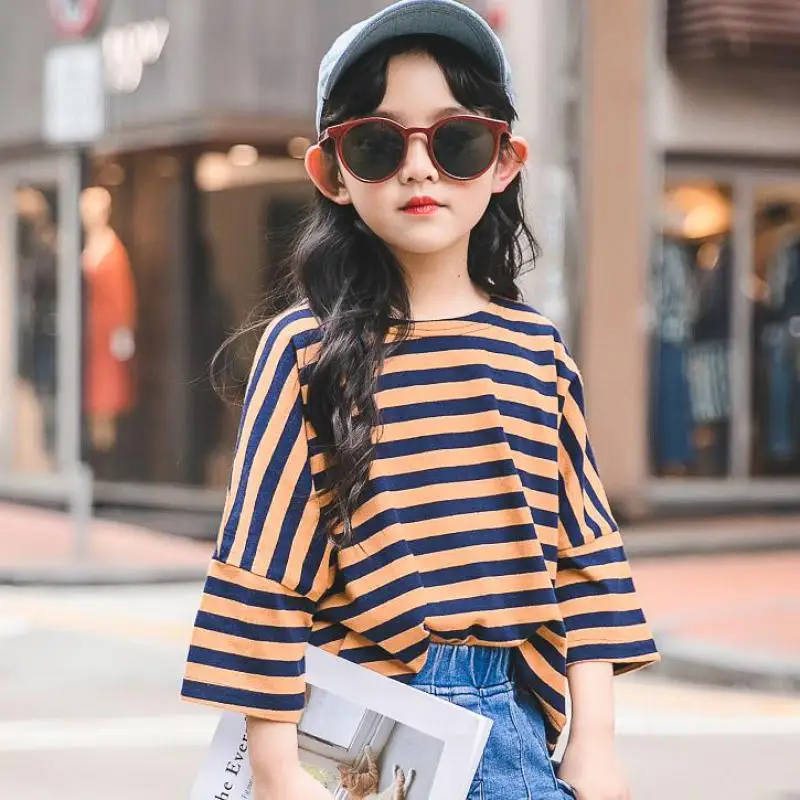 

2019 New Toddler Baby Kids Girls Striped Tee Tops T-shirt Casual Clothes Children's T-shirts For Girls Tshirt Hot Sale Camisetas