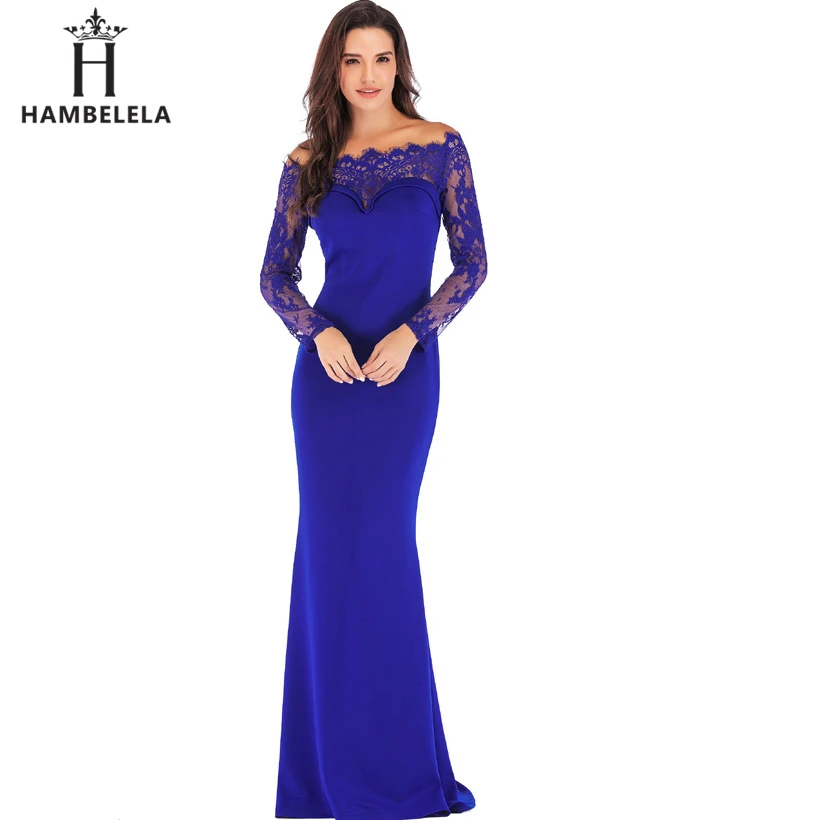 HAMBELELA Robe De Soiree Longue Long Sleeve Mermaid Evening Dresses Formal Evening Gowns China Vestido Longo Bodycon Lace Dress (1)