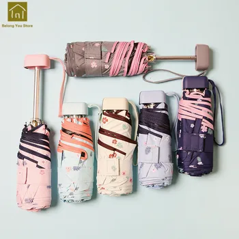 

Women Parasol Rain Umbrellas Flower Girl Pocket Beach Umbrella Uv Protection Sonnenschirm Sun Mini Women Umbrellas Rain QKW243