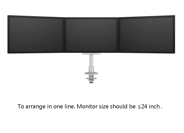 Настольный тройной держатель для монитора с поддержкой алюминия, полный тройной рычаг для монитора с загрузкой 16 кг с 70 см, стойка M2037