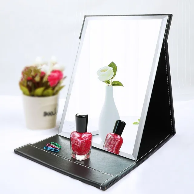 $US $7.51  Folding Leather Table Traveling Hand Makeup Mirror Compact Foldable Mirrors Beauty Cosmetic Mirror 