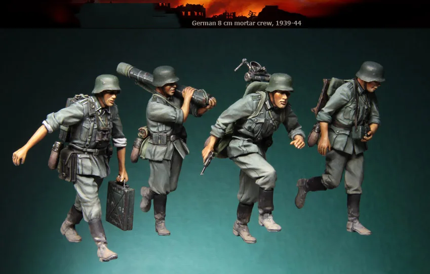 

New Unassembled 1/ 35 Officer of 8 cm mortar crew soldiers Figure Resin Kit DIY Toys Unpainted kits