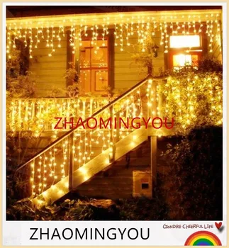 

christmas lights outdoor decoration 3.5m droop 0.3-0.5m led curtain icicle string lights new year wedding party garland light