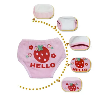 

2pc/lot Super Thick Waterproof 6 Layers Baby Potty Training Pant Underwear Panties Learning Pants 80/90/95/100