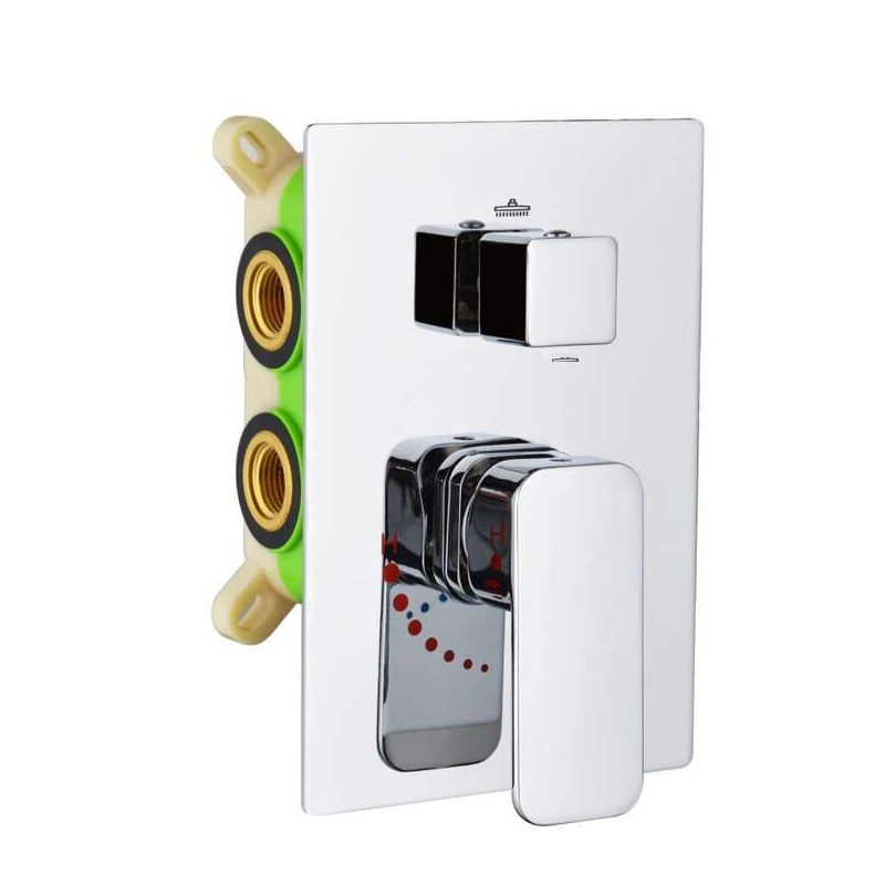 

Concealed Modern Bathroom Shower Faucet Brass Shower Mixer Hot and Cold Shower Valve 3 Ways Faucets Polished Wall Mounted