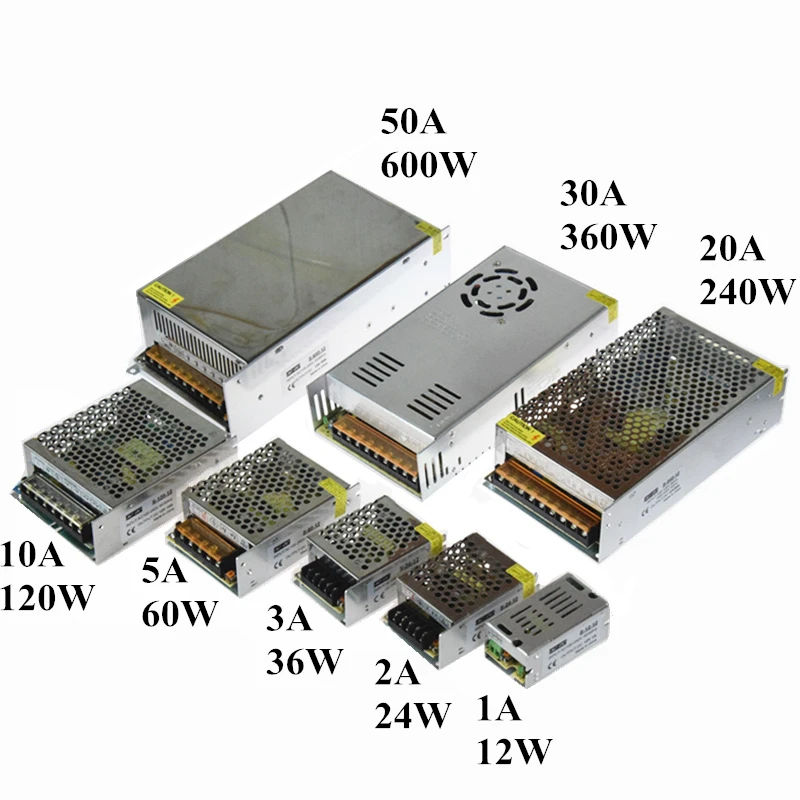 AIFENG импульсный источник питания переменного тока 110 В 220 В постоянного тока 12 В 12 Вт 24 Вт 36 Вт 60 Вт 120 Вт 240 Вт 360 Вт 600 Вт Светодиодный драйвер переключатель питания адаптер