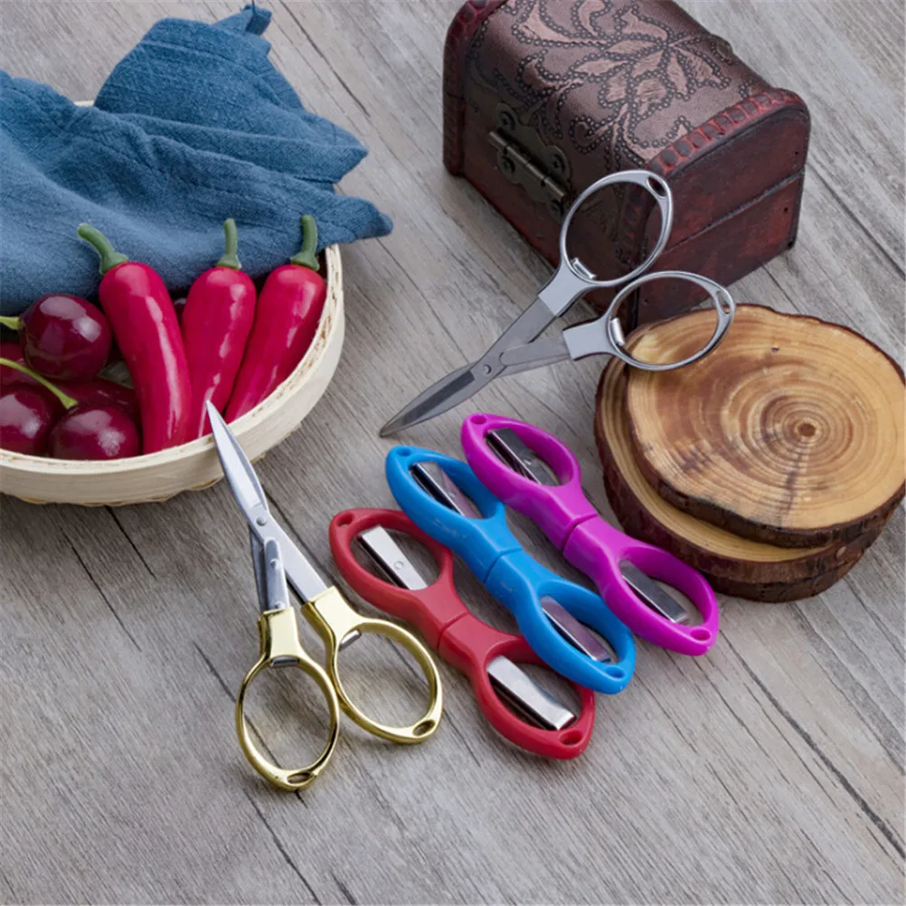 

Stainless Steel Folding Camping Scissors Keychain Fishing Scissor Mini Cutter Tool Drop Ship