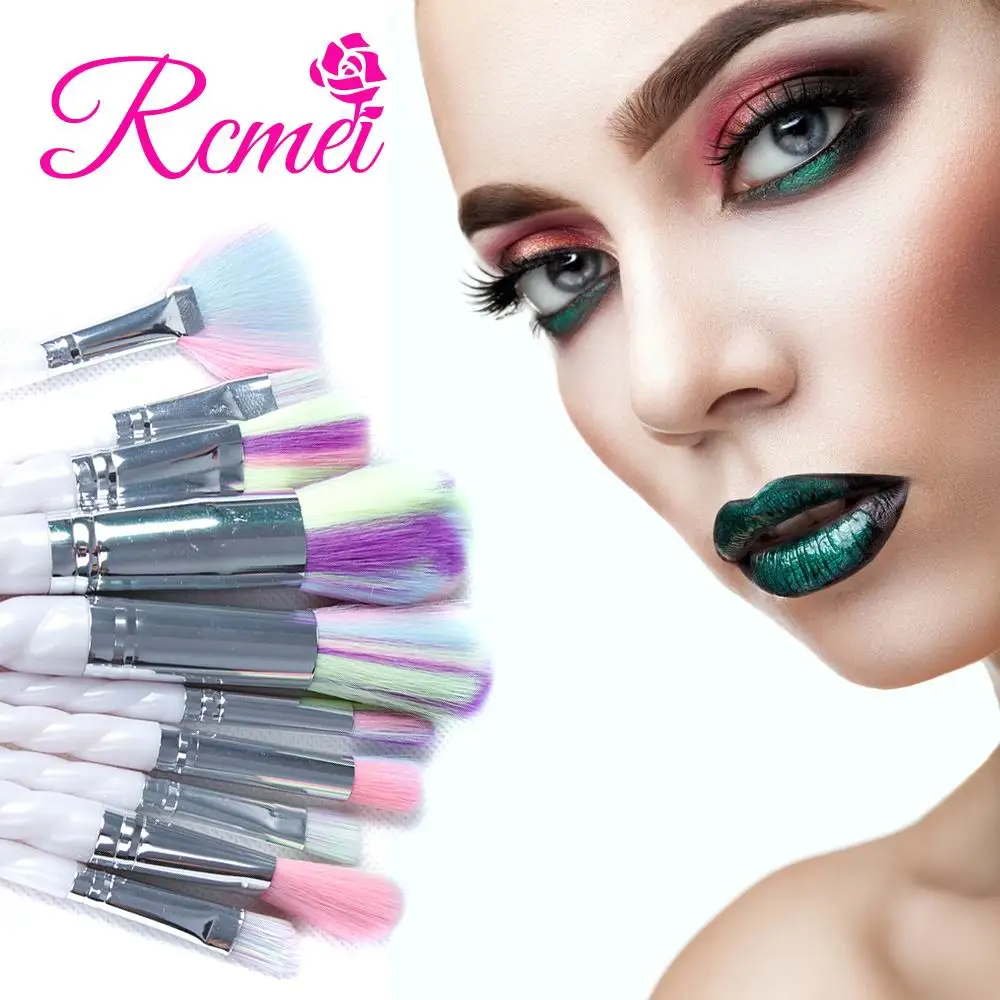 

RCMEI Unicorn makeup brushes 10pcs Blending Powder foundation contour Brush Synthetic Handle Unicorn Makeup brushes
